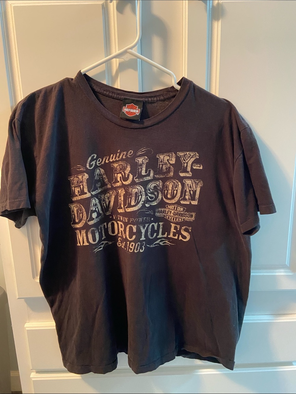 Harley-Davidson Black Tee with Cream Graphic